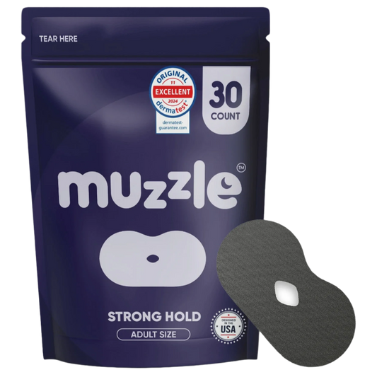 Muzzle® Mouth Tape for Adults (Strong Hold) – 30 Count