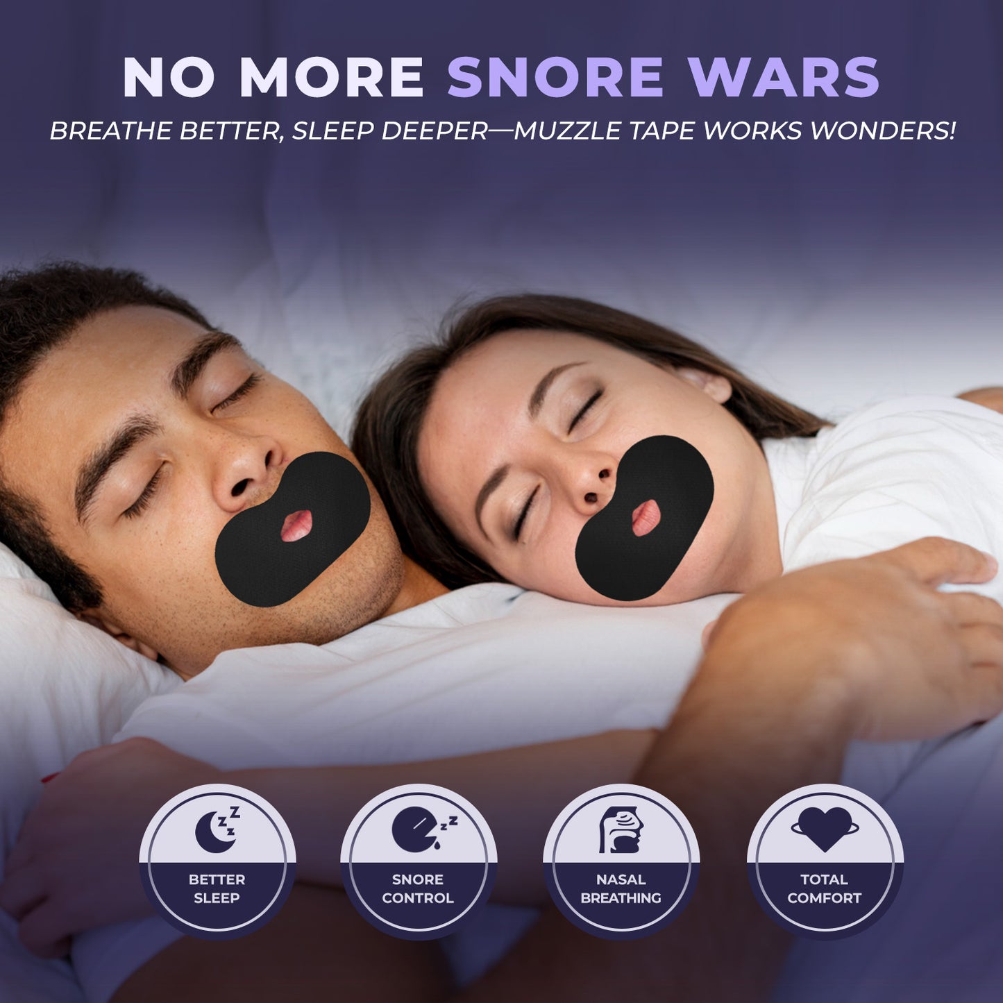Muzzle® Mouth Tape for Adults (Strong Hold) – 30 Count
