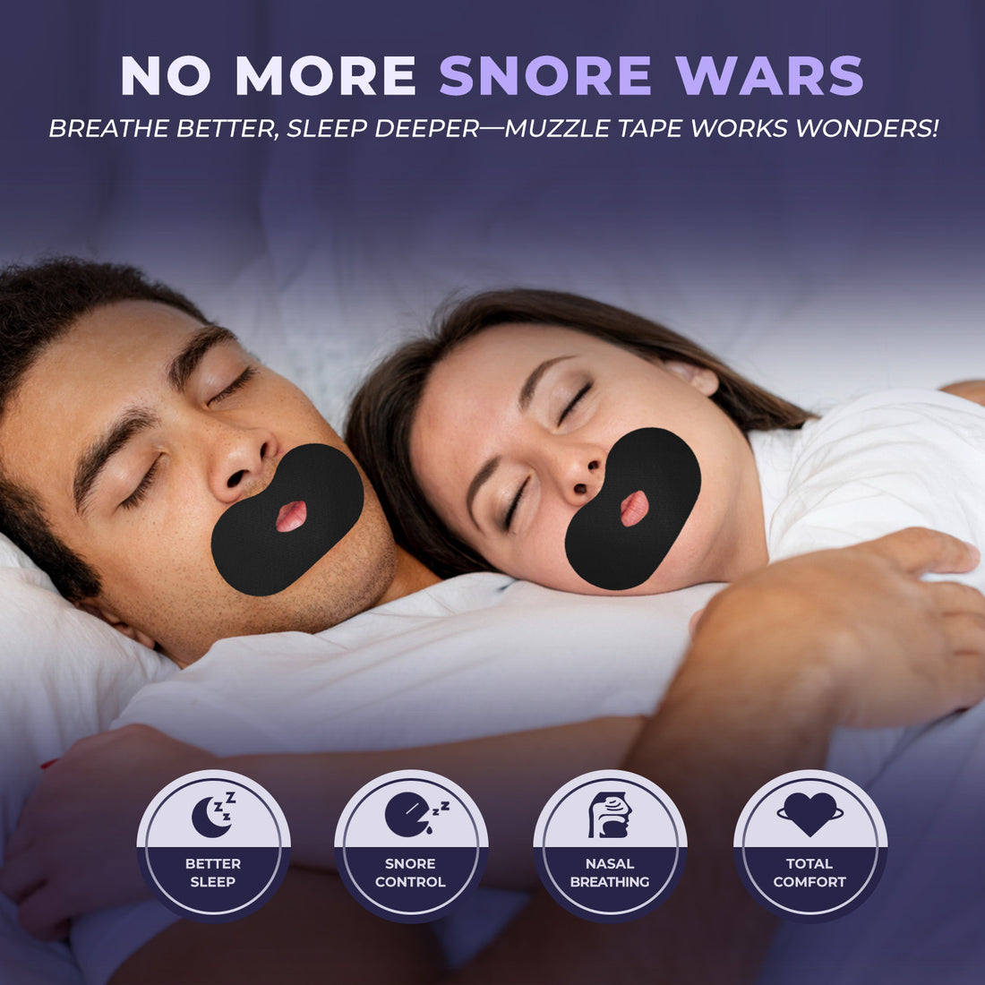 Muzzle® Mouth Tape for Adults (Medium Hold)