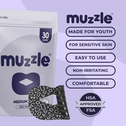 Devtest - Muzzle® Mouth Tape for Youth (Medium Hold) – 30 Count