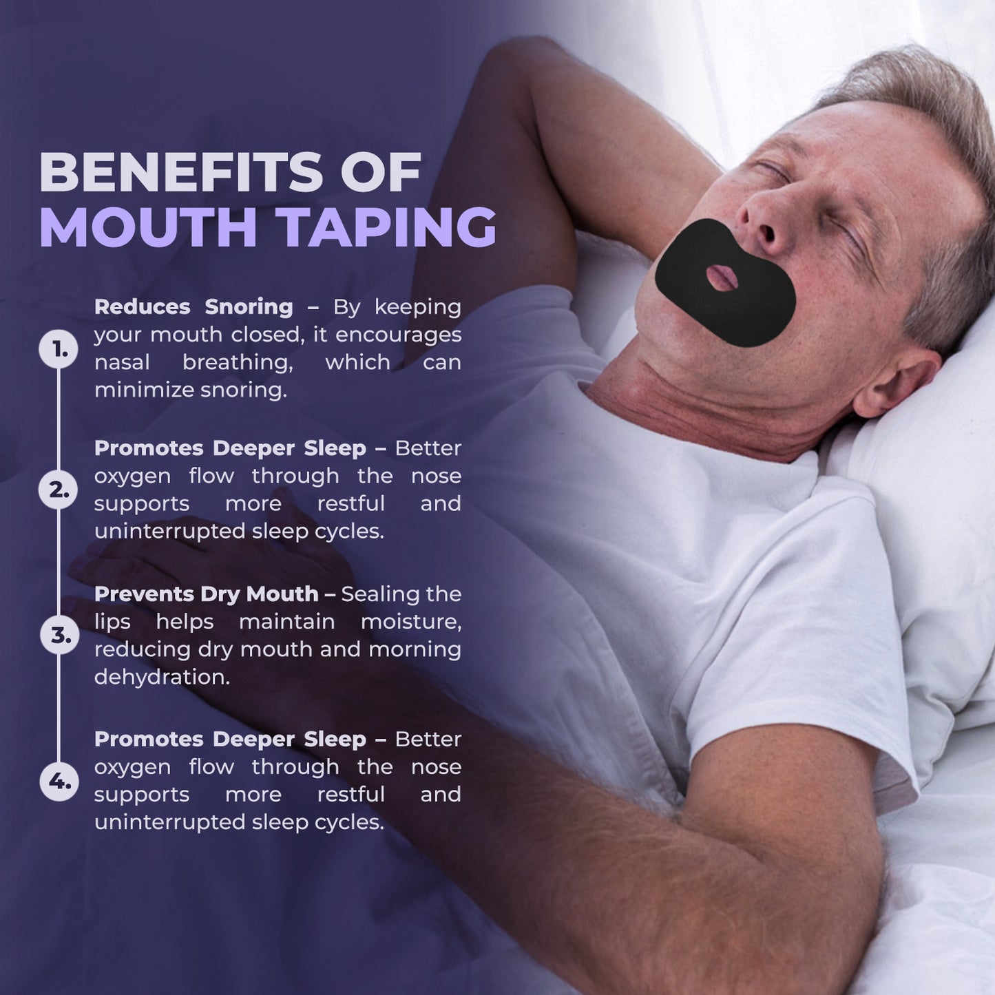 Muzzle® Mouth Tape for Adults (Strong Hold) – 30 Count