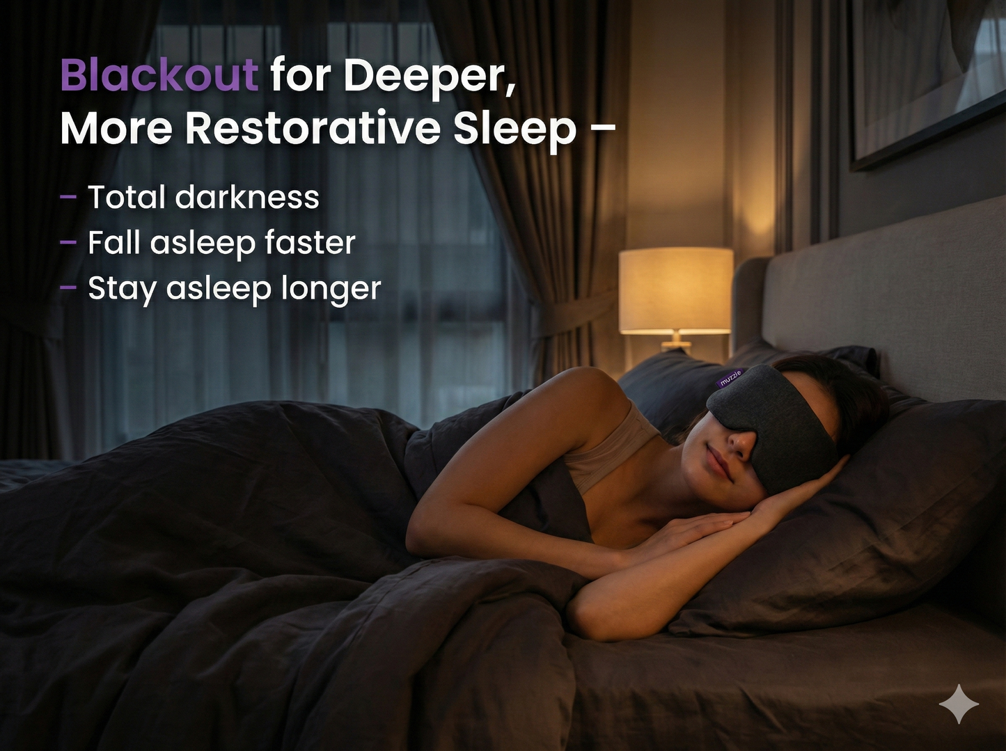 Muzzle Cerrene™ Sleep Mask – Plush, Ultra-Comfortable Blackout Eye Mask for Deep Sleep & Relaxation