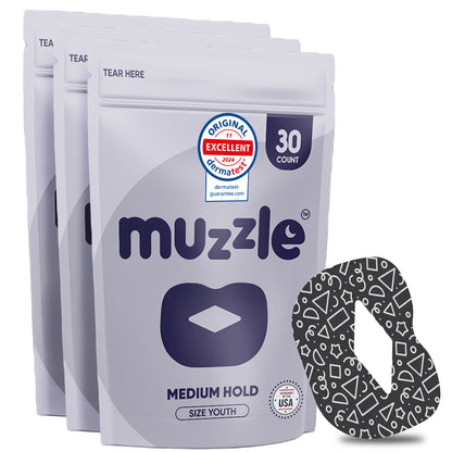 Devtest - Muzzle® Mouth Tape for Youth (Medium Hold) – 30 Count