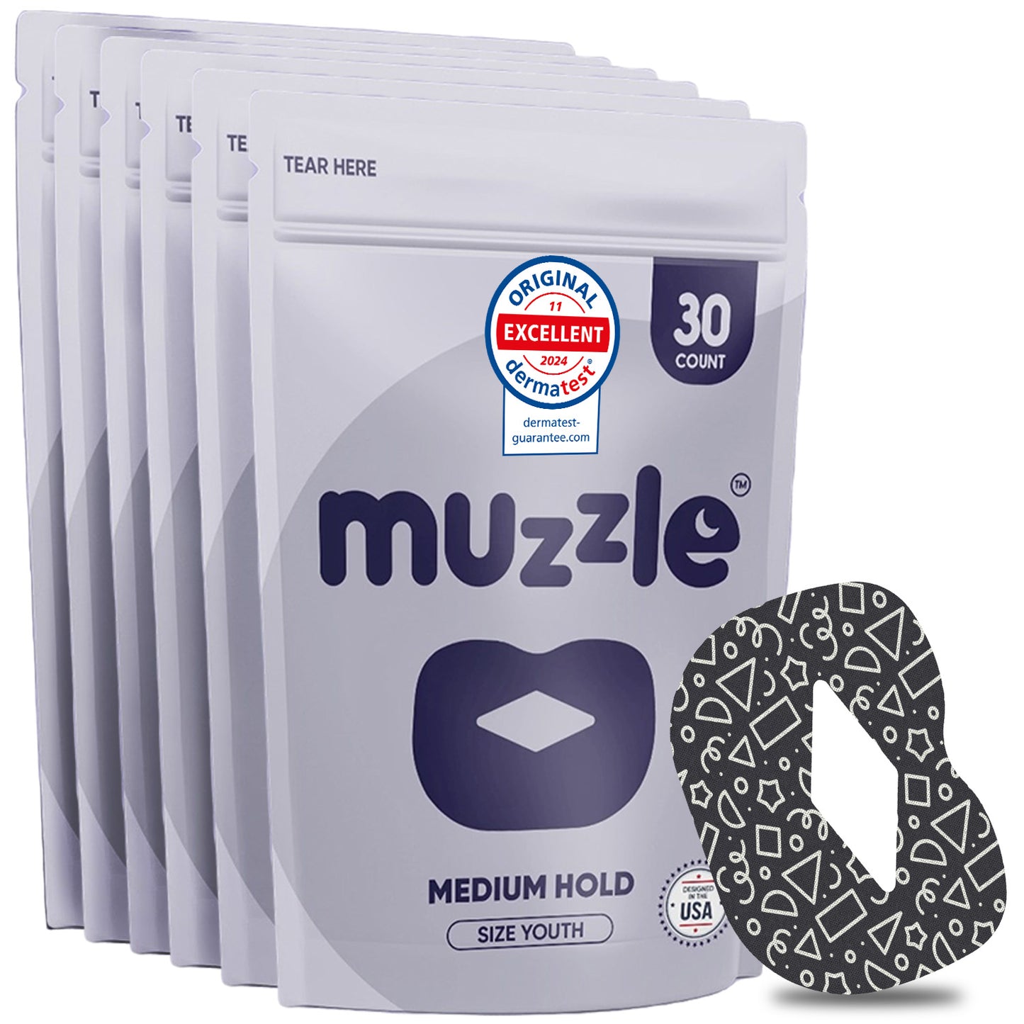 Muzzle® Mouth Tape for Youth (Medium Hold) – 30 Count