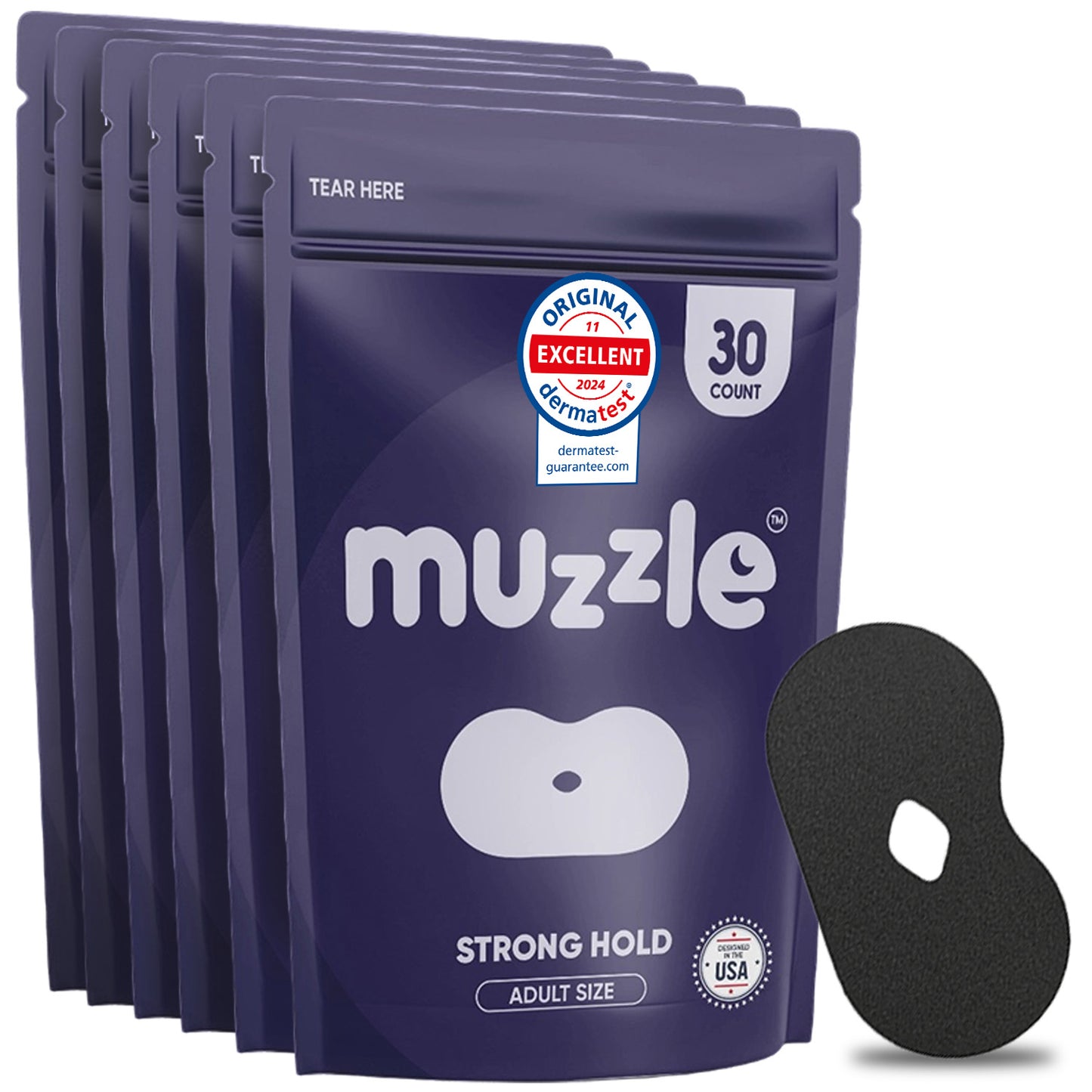 Muzzle® Mouth Tape for Adults (Strong Hold) – 30 Count