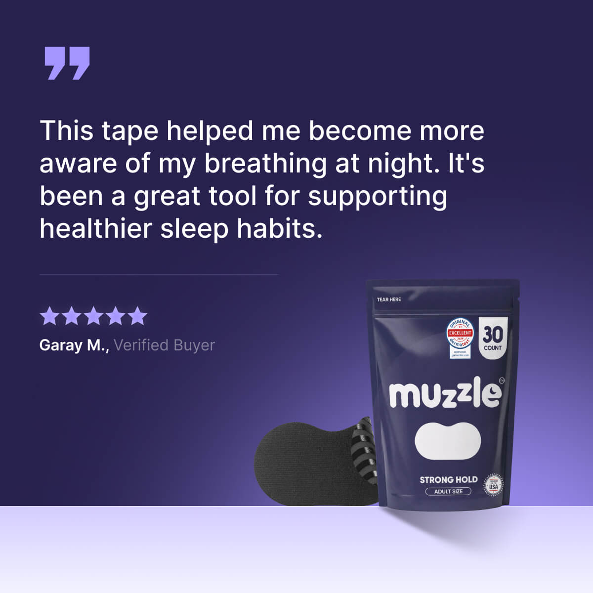Muzzle® Mouth Tape for Adults (Strong Hold) - Dev
