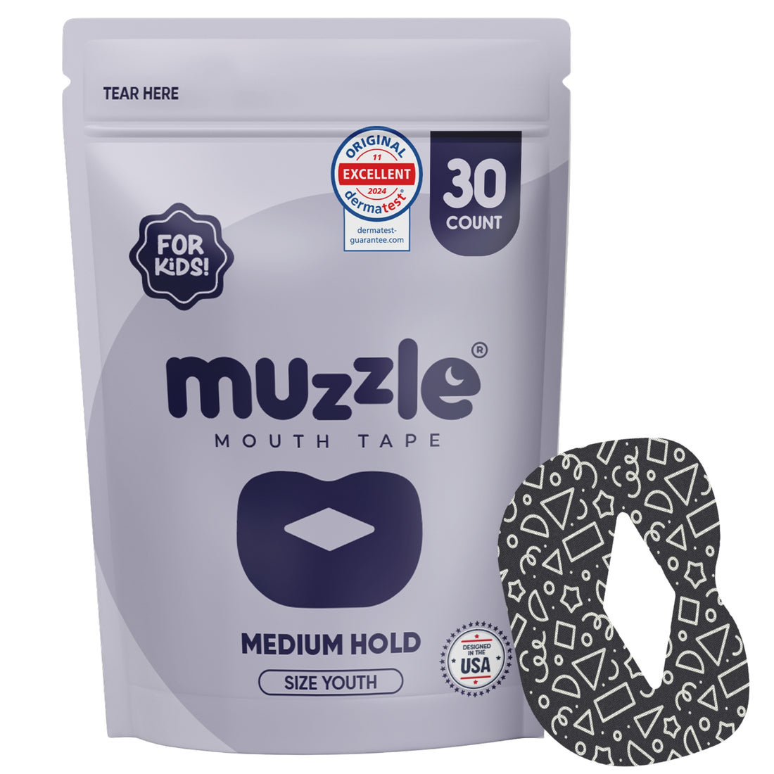 Muzzle® Mouth Tape For Kids (Medium Hold)